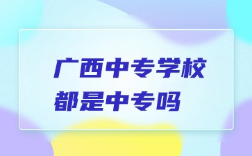 广西中专学校都是中专吗?