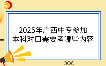 2025年广西中专参加本科对口需要考哪些内容