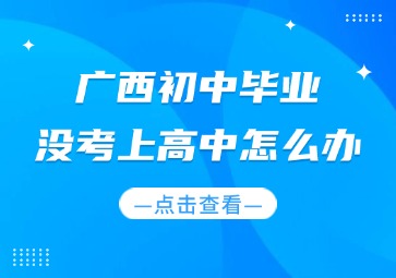 广西初中毕业没考上高中怎么办